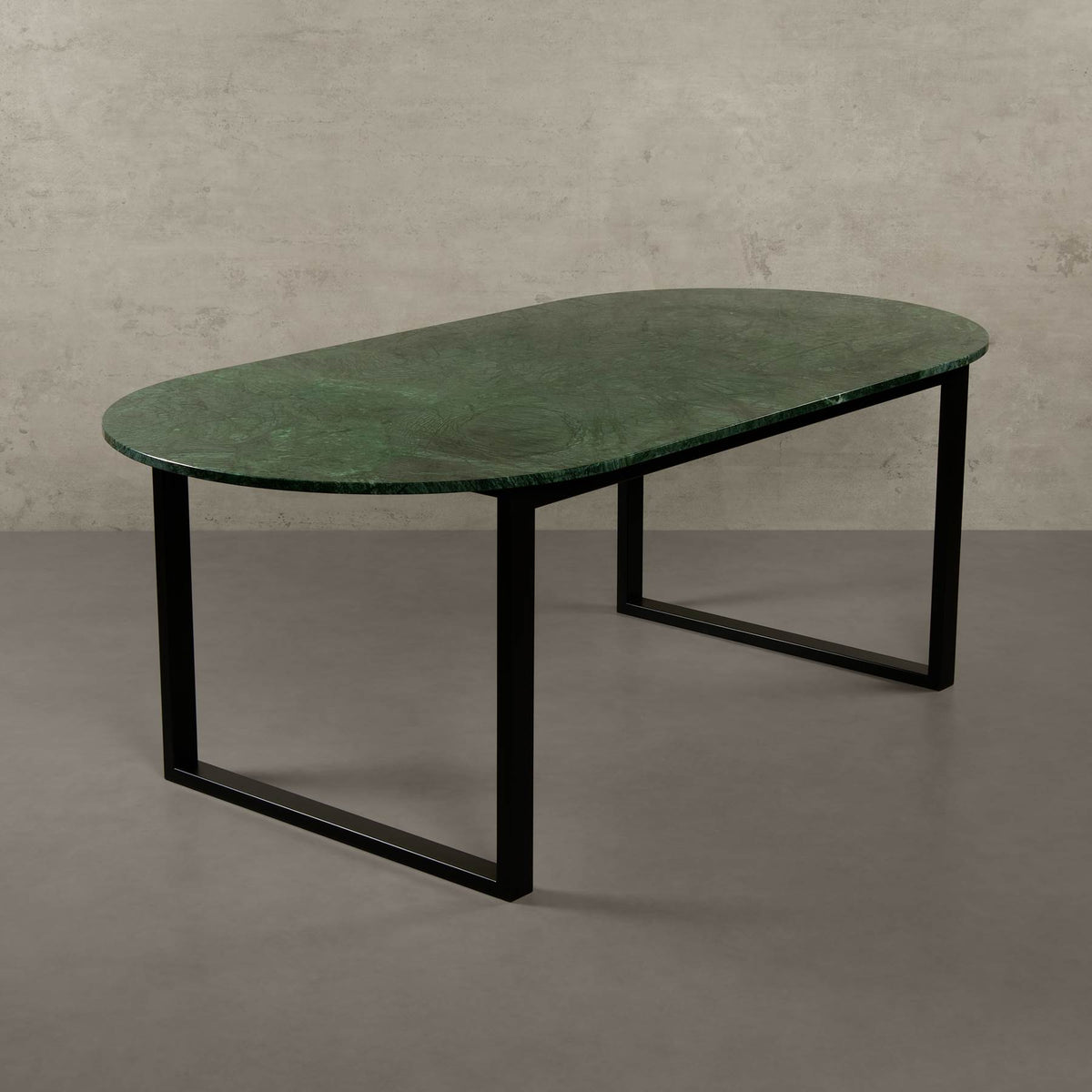 Bergen oval marble dining table