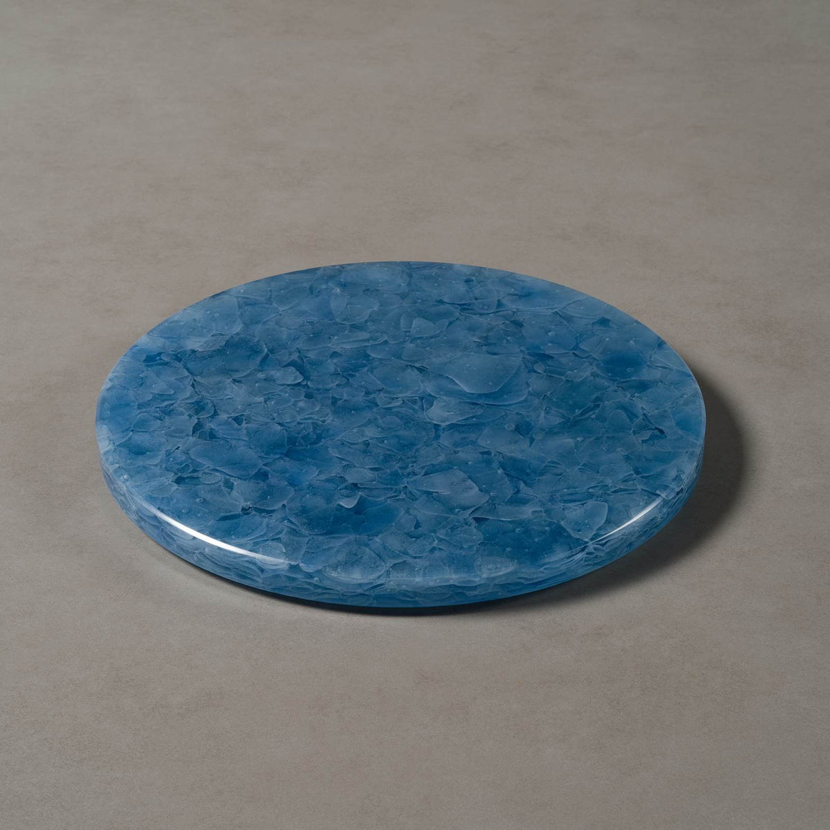 Chefchaouen glass ceramic cheese plate
