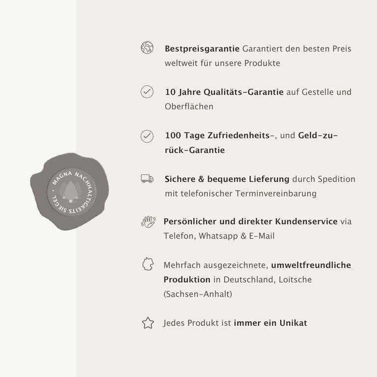 Lade das Bild in den Galerie-Viewer, MAGNA Atelier Quality and Satisfaction Guarantee with Benefits List
