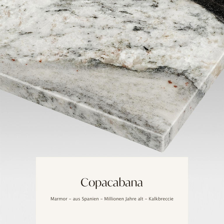 Lade das Bild in den Galerie-Viewer, Close-up of Copacabana marble slab from Spain, millions of years old, featuring unique calcite breccia patterns #49168128606476 #44491964055820
