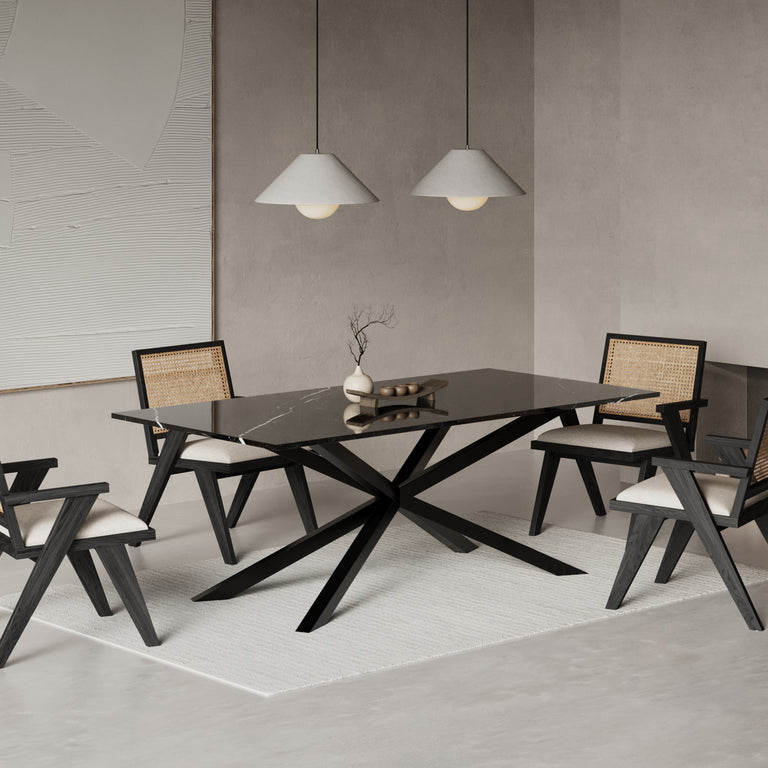 Load the image into the gallery viewer, Spider marble dining table
