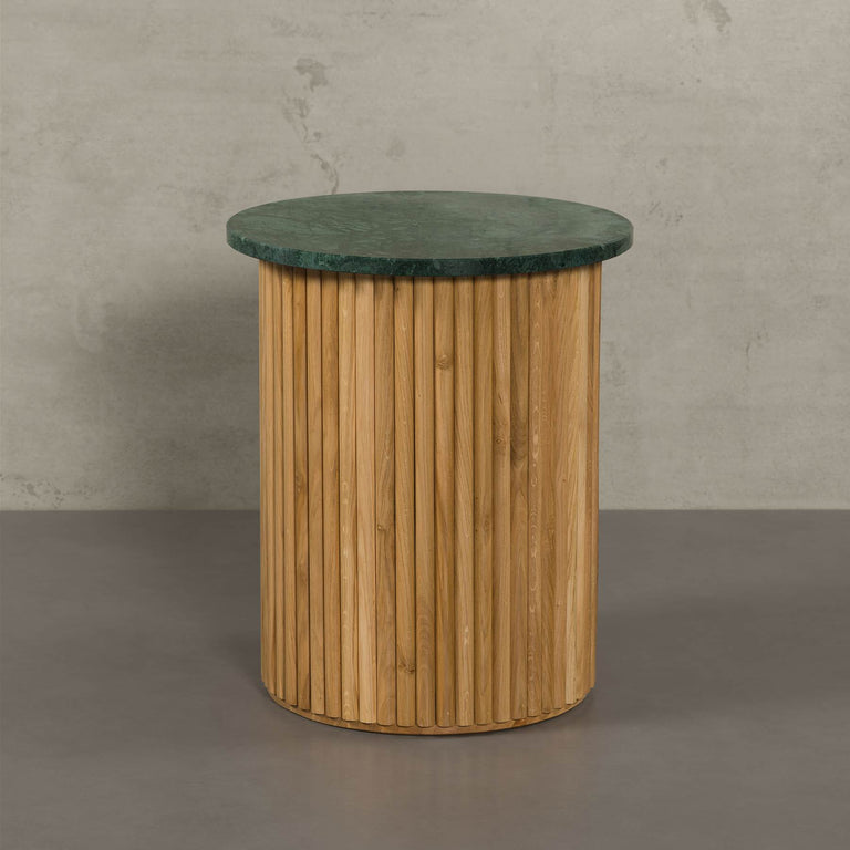 Lade das Bild in den Galerie-Viewer, Victoria Marmor Beistelltisch mit Eichenholzfuß, Designer Esstisch Naturstein von MAGNA Atelier #49168128672012
