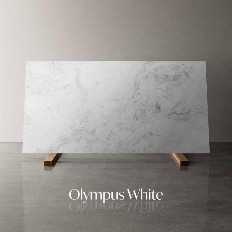 Lade das Bild in den Galerie-Viewer, Olympia White marble slab on wooden stand by MAGNA Atelier #49168128508172#44491963924748
