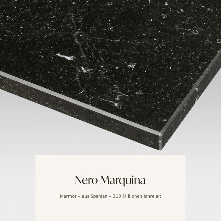Lade das Bild in den Galerie-Viewer, Tischplatte eckig Marmor aus Nero Marquina Naturstein
