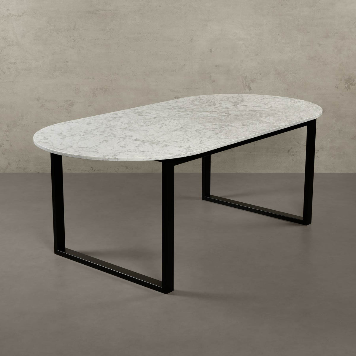 Bergen oval marble dining table