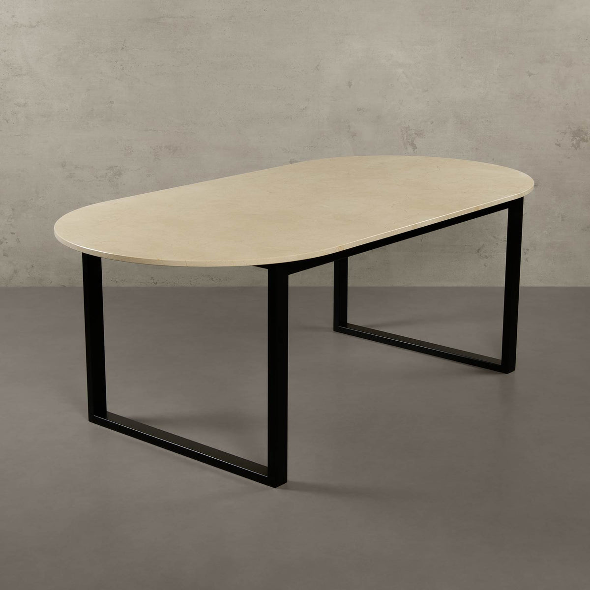 Bergen oval marble dining table
