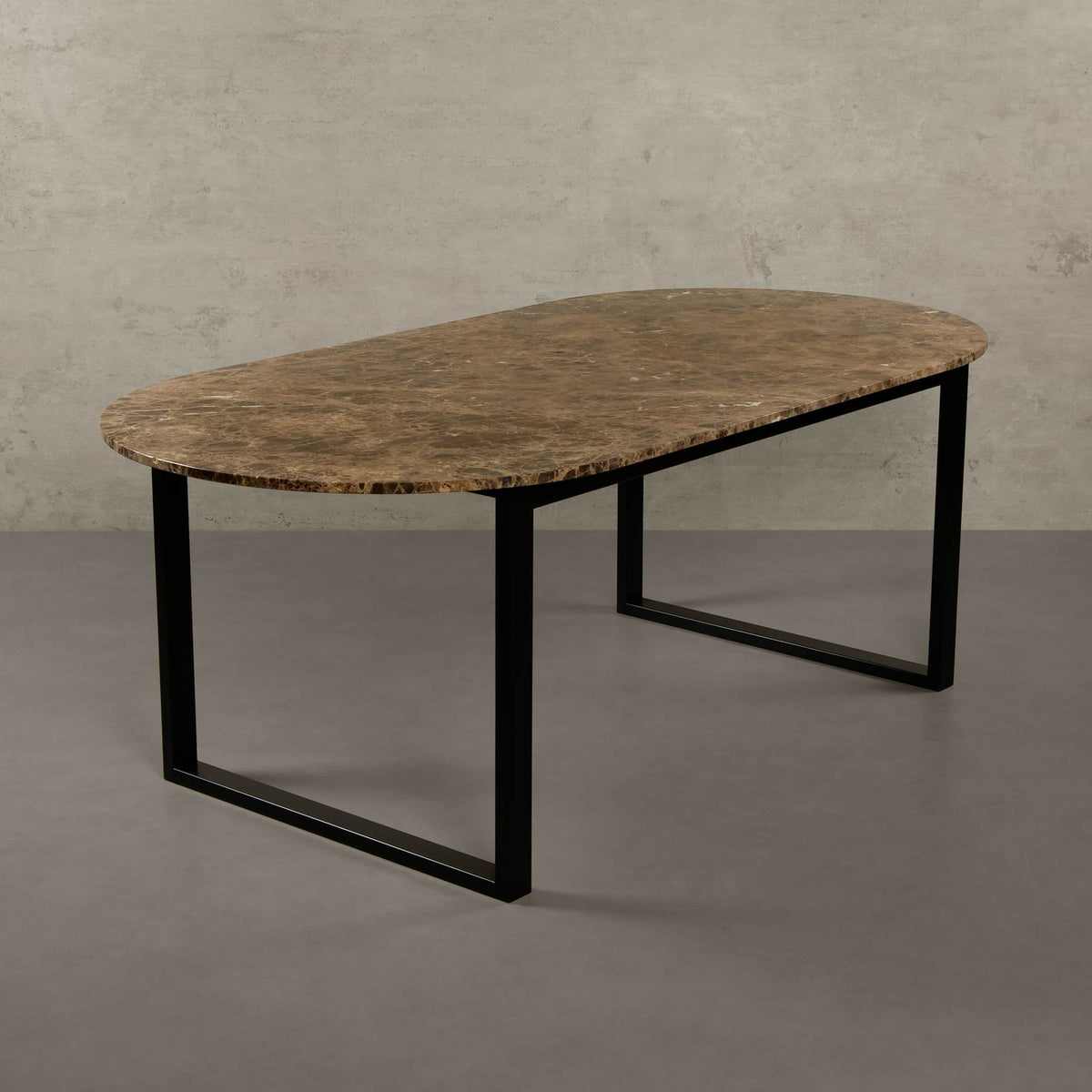 Bergen oval marble dining table