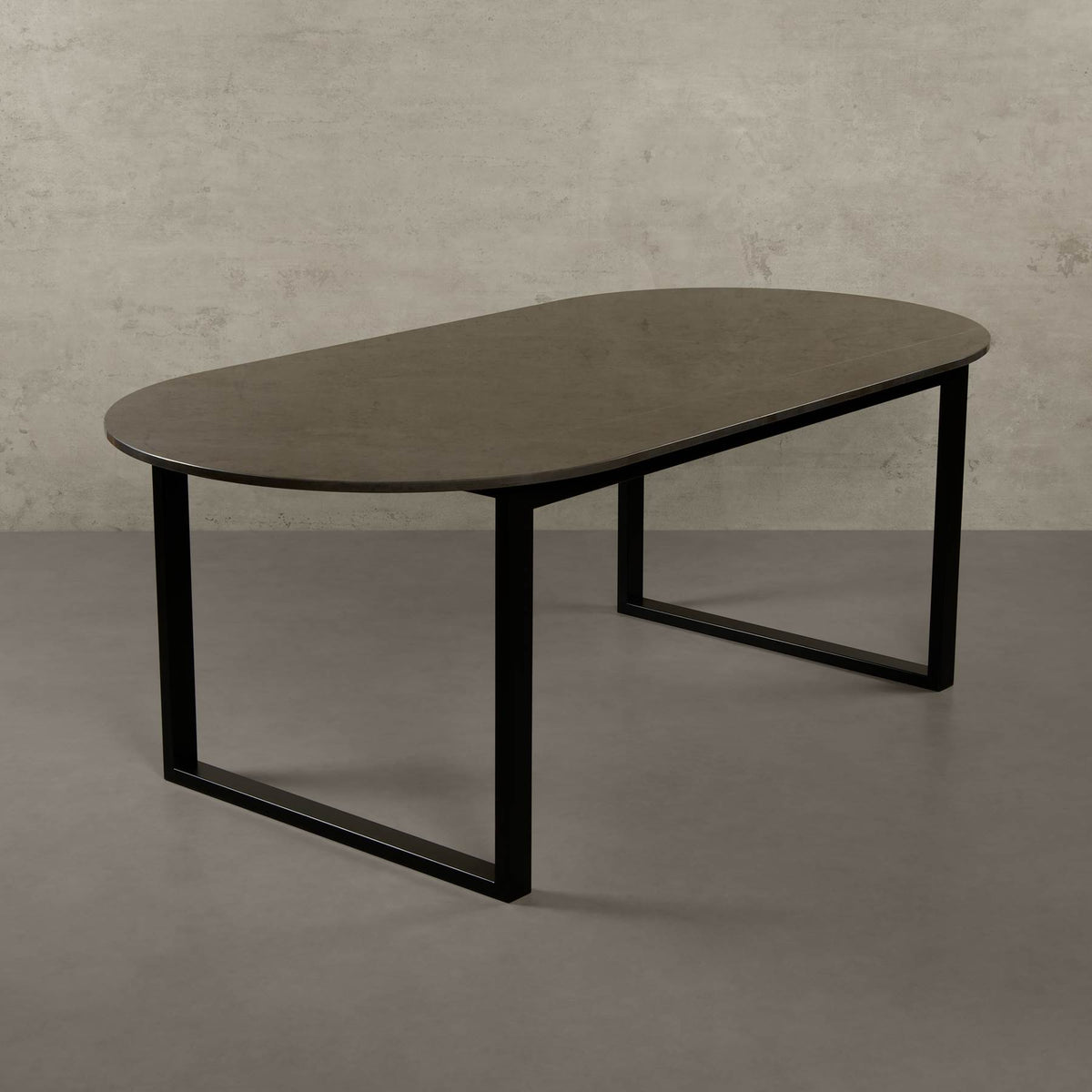 Bergen oval marble dining table