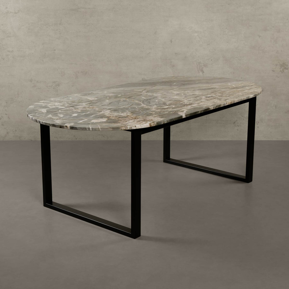 Bergen oval marble dining table