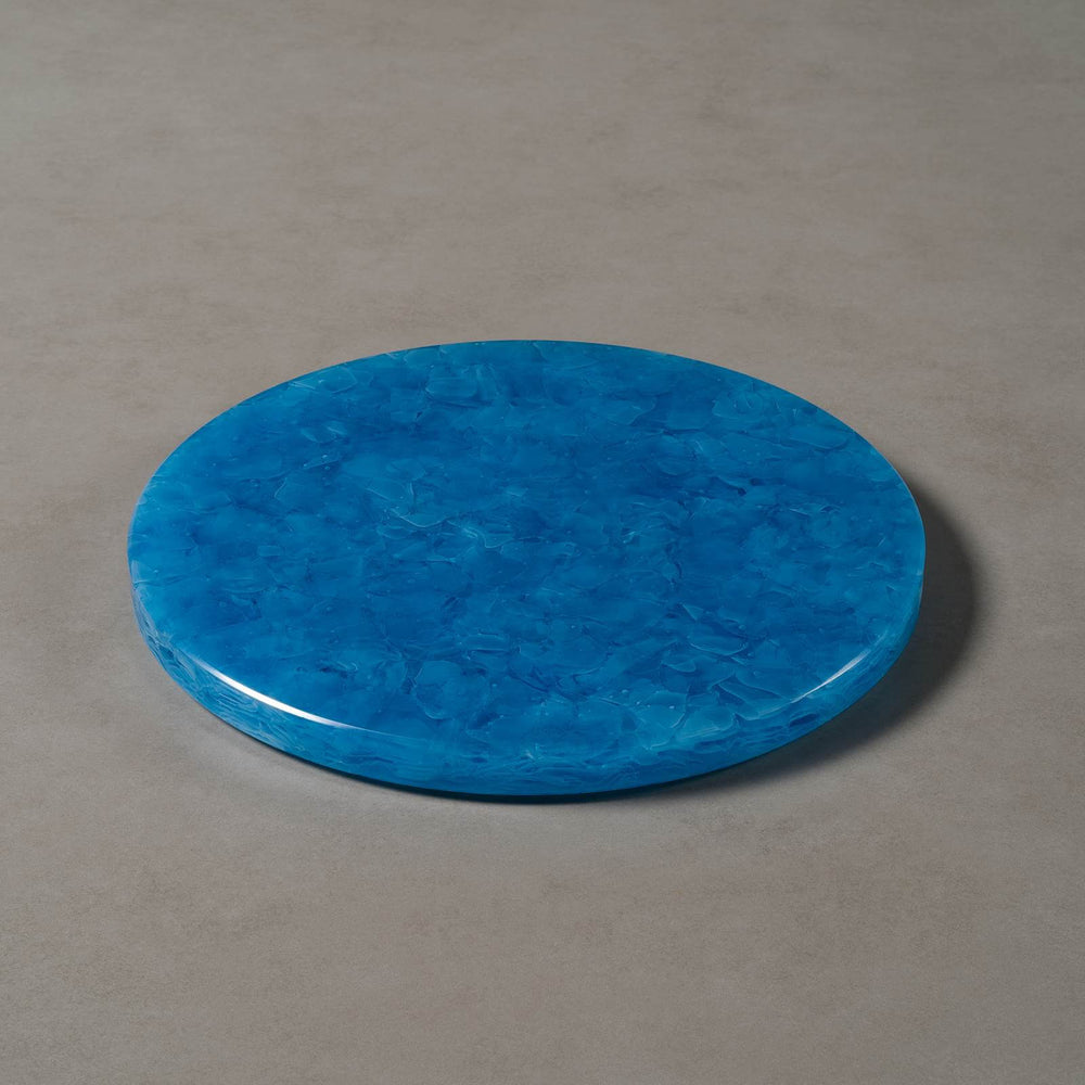 Chefchaouen glass ceramic cheese plate